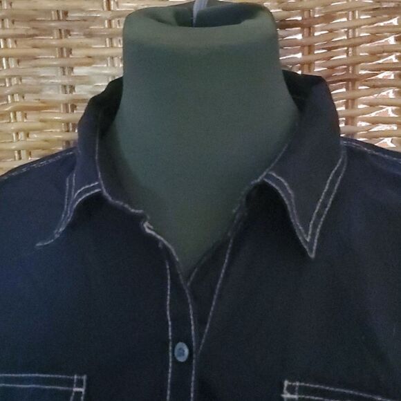 Tommy Hilfiger Black Button Up Shirt L - Picture 3 of 7